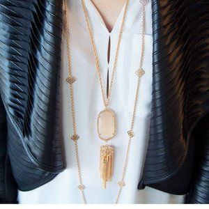 Kendra Scott Rayne Rose Gold Necklace in Ivory Pearl